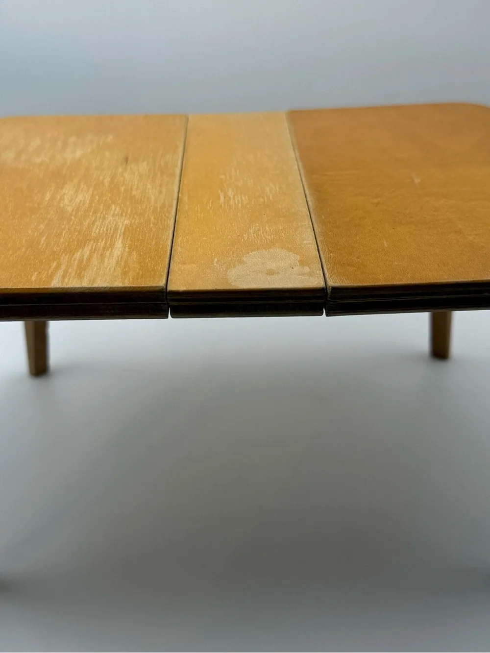 Strombecker dollhouse furniture kitchen table expandable wooden 1950s era